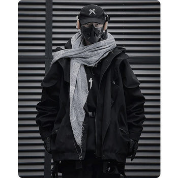 Chaqueta cortavientos táctica cargo funcional techwear unisex