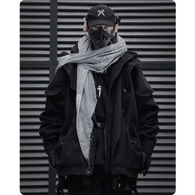 Unisex Techwear Functional Cargo Tactical Windbreaker Jacket