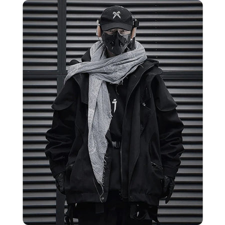 Chaqueta cortavientos táctica cargo funcional techwear unisex