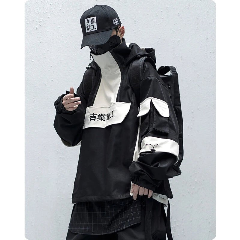 Unisex Techwear Multi Pocket Half Zip Jacket — Regular fit