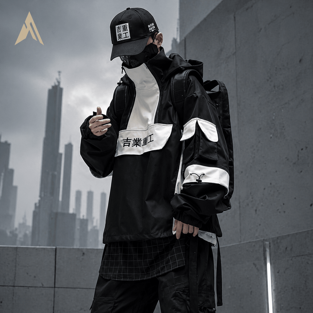 Unisex Techwear Multi Pocket Half Zip Jacket - ATLAS 1 - Techwear Store