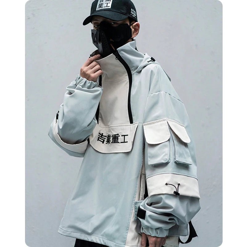 Unisex Techwear Multi Pocket Half Zip Jacket — Cargo pockets for small essentials