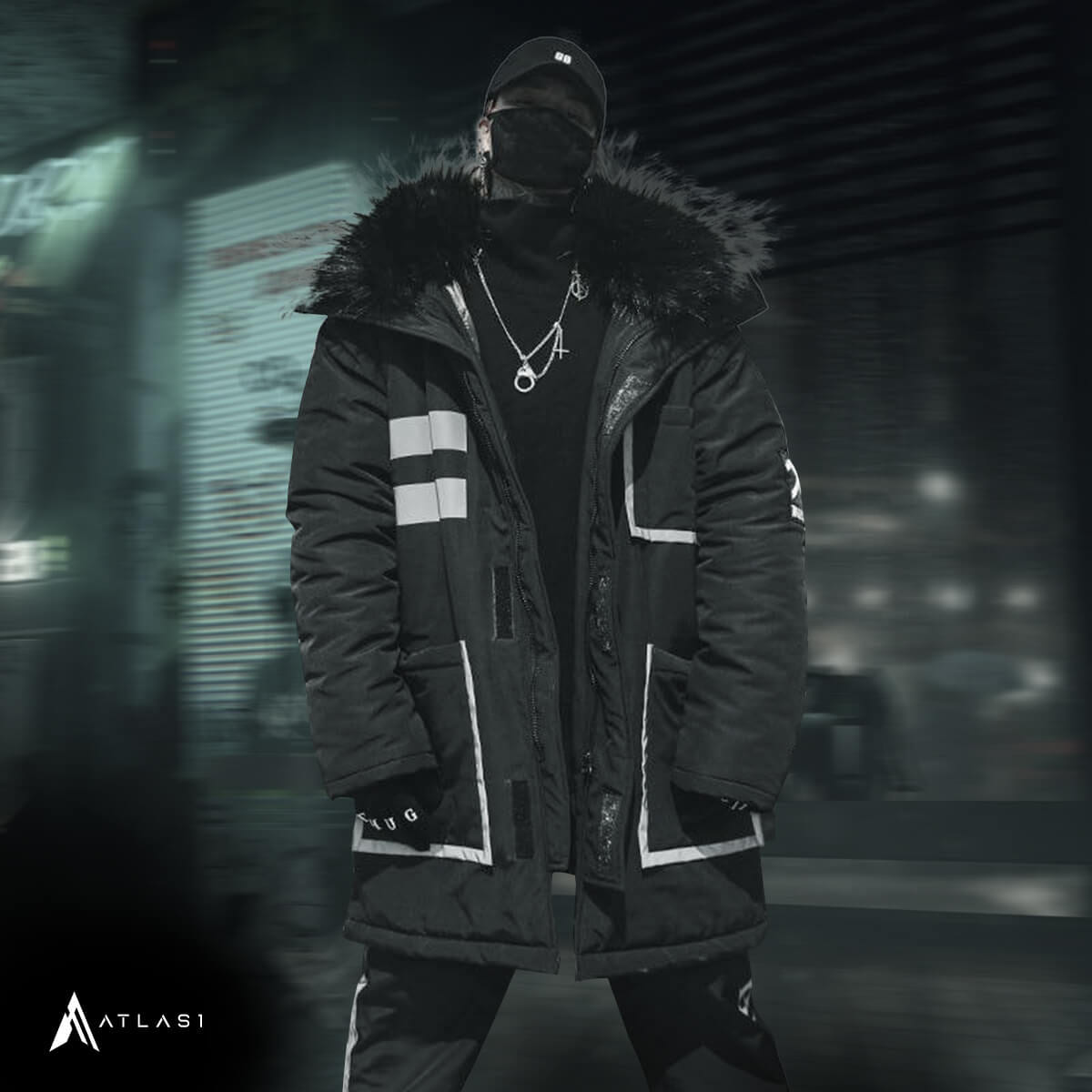 Unisex Techwear Winter Parka with Fur - ATLAS 1