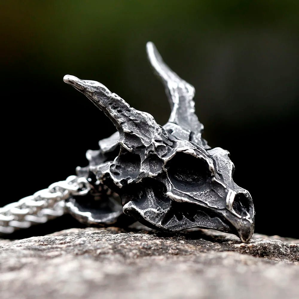Viking Dragon Skull Pendant Necklace - ATLAS 1
