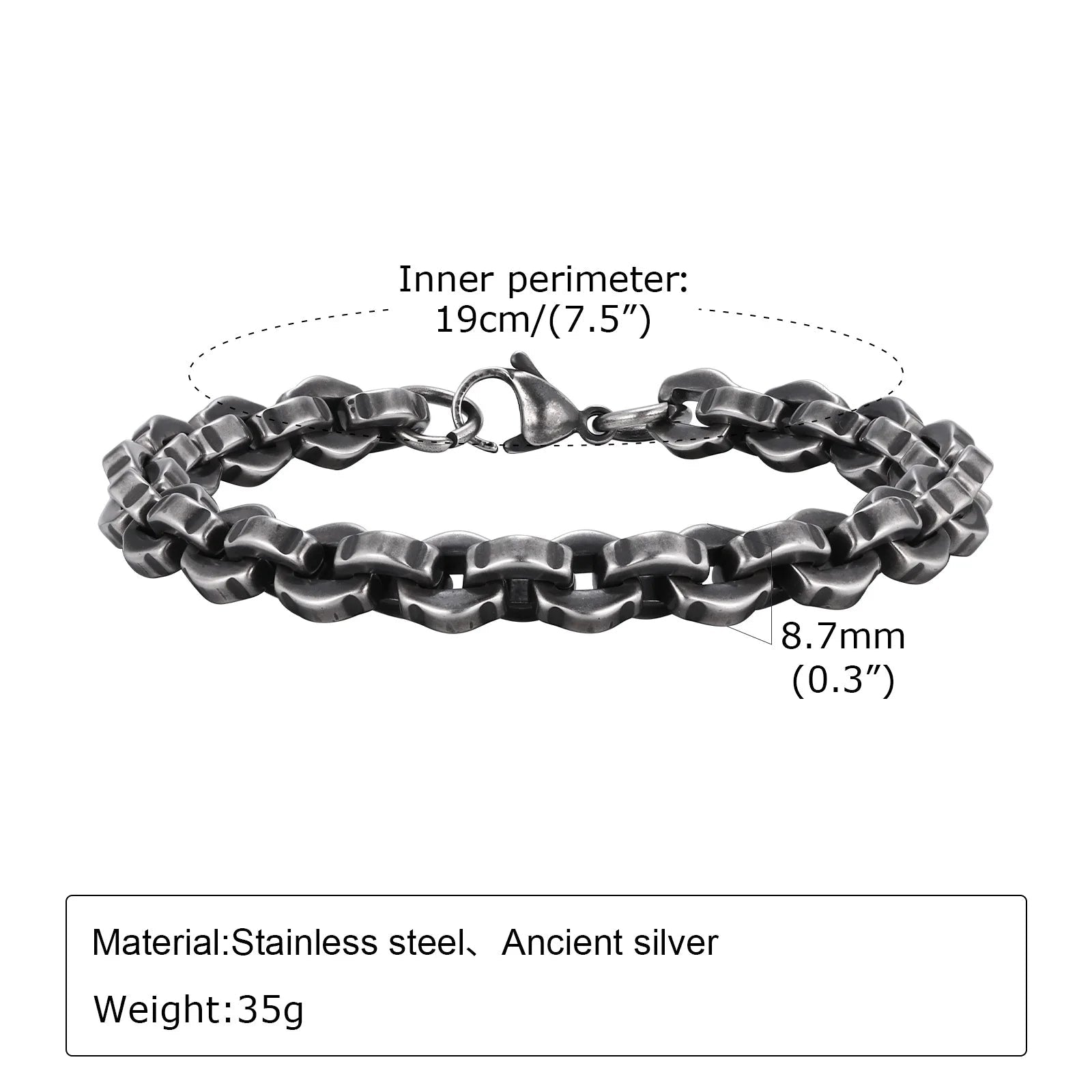 Vintage Byzantine Stainless Steel Braided Link Bracelet - ATLAS 1