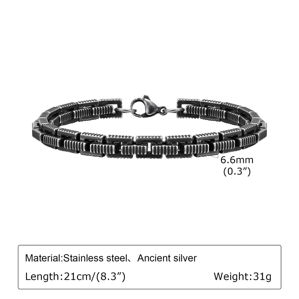 Vintage Byzantine Stainless Steel Braided Link Bracelet - ATLAS 1