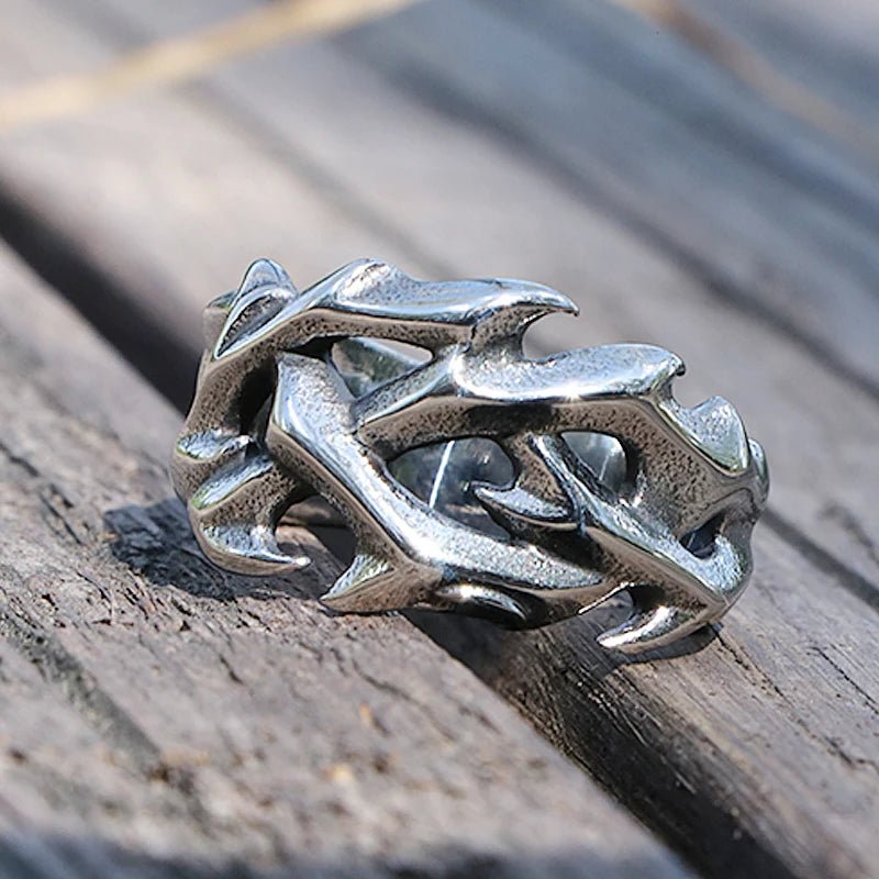Vintage Crown of Thorns Steel Ring - ATLAS 1