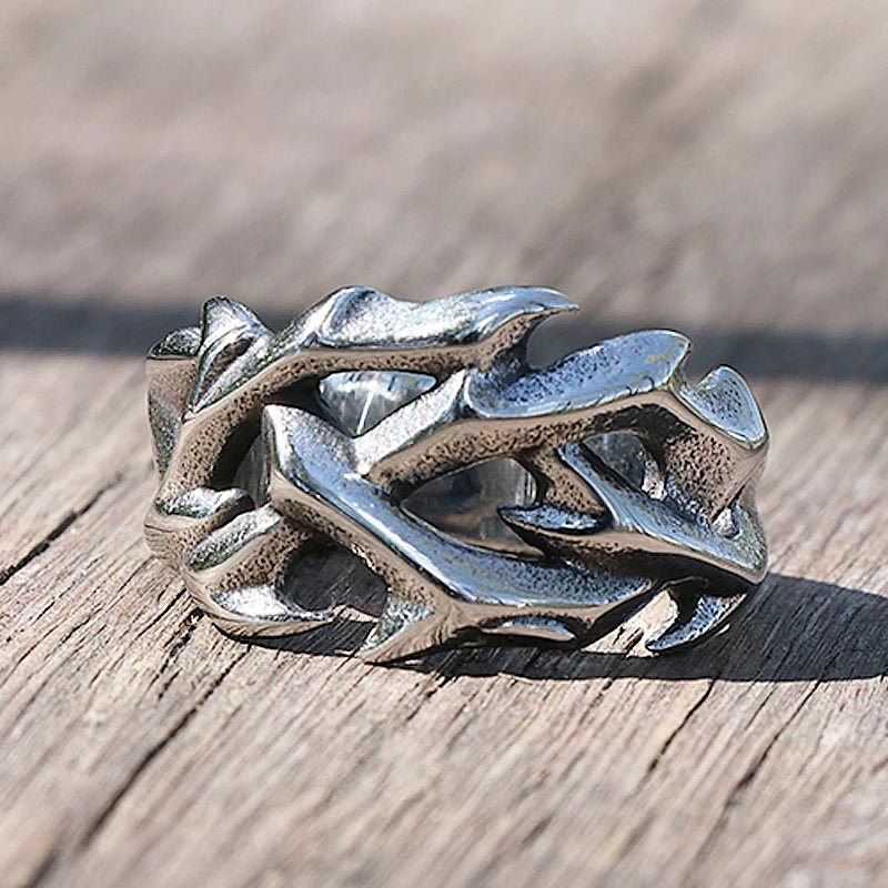 Vintage Crown of Thorns Steel Ring - ATLAS 1