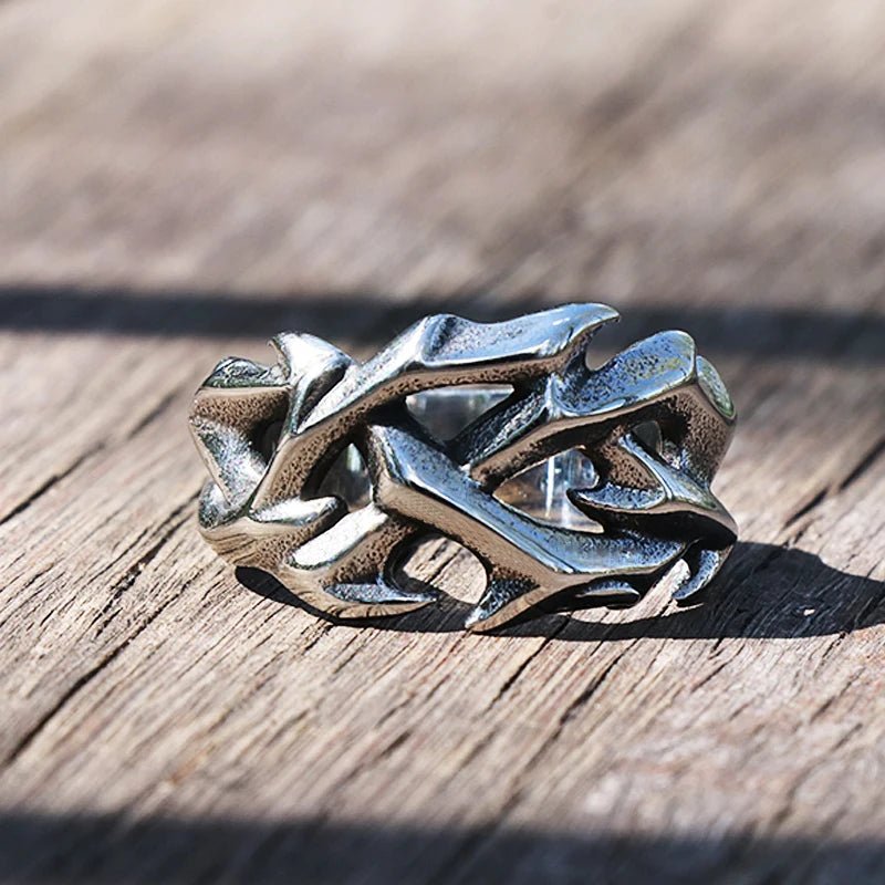 Vintage Crown of Thorns Steel Ring - ATLAS 1