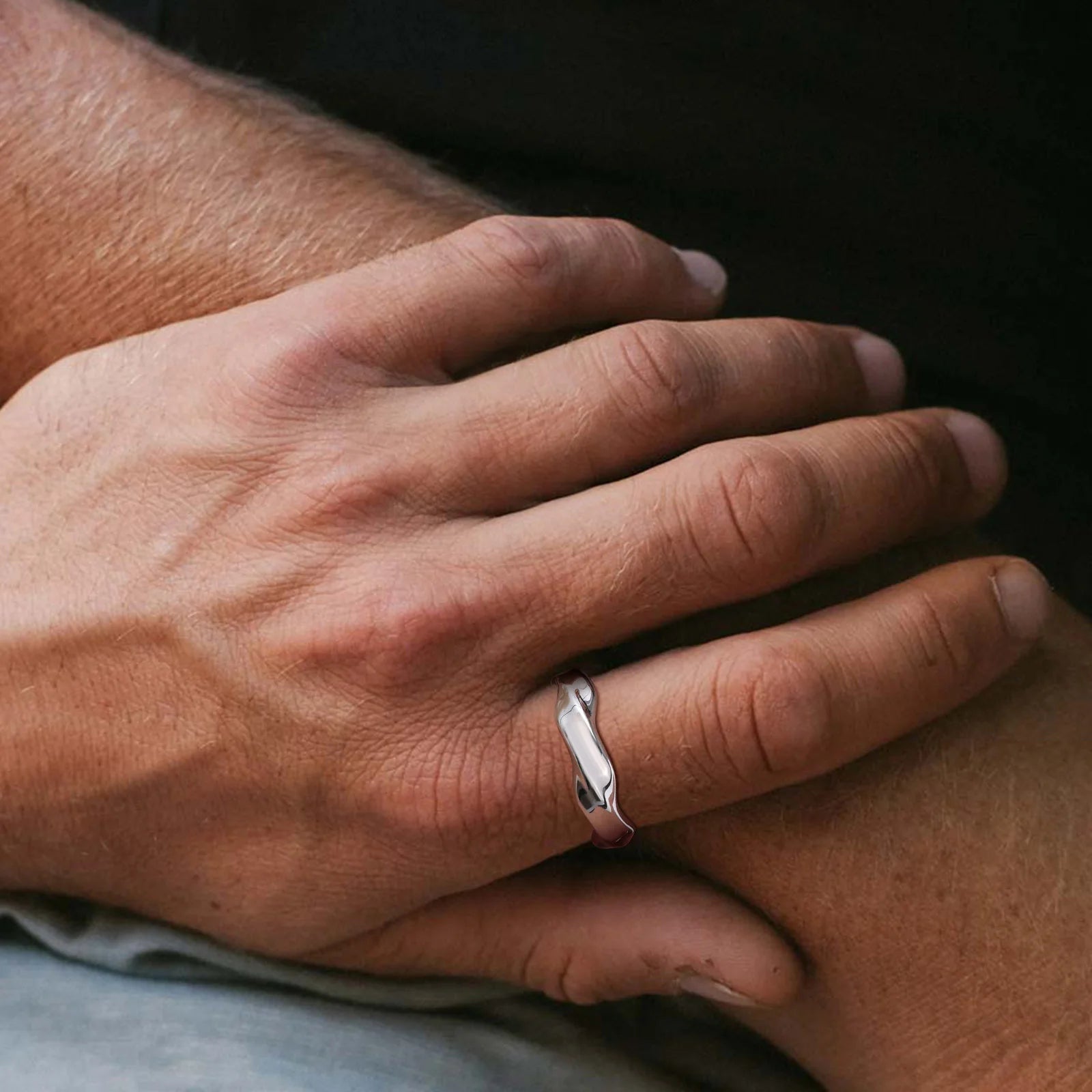 Vintage Oxidized Mobius Ring For Men - ATLAS 1