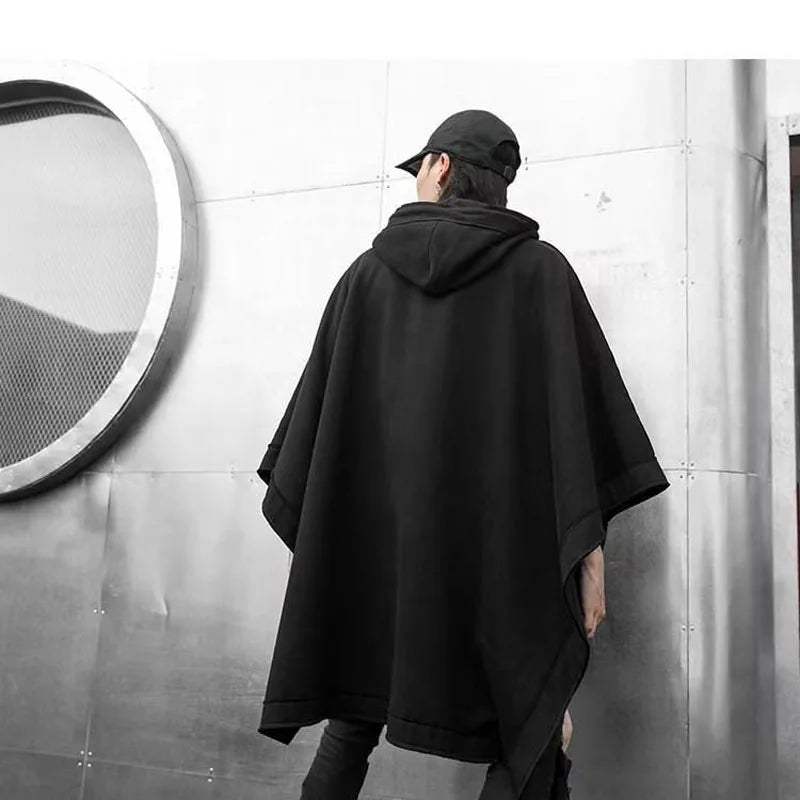 Vintage Punk Techwear Hooded Poncho Cape - ATLAS 1