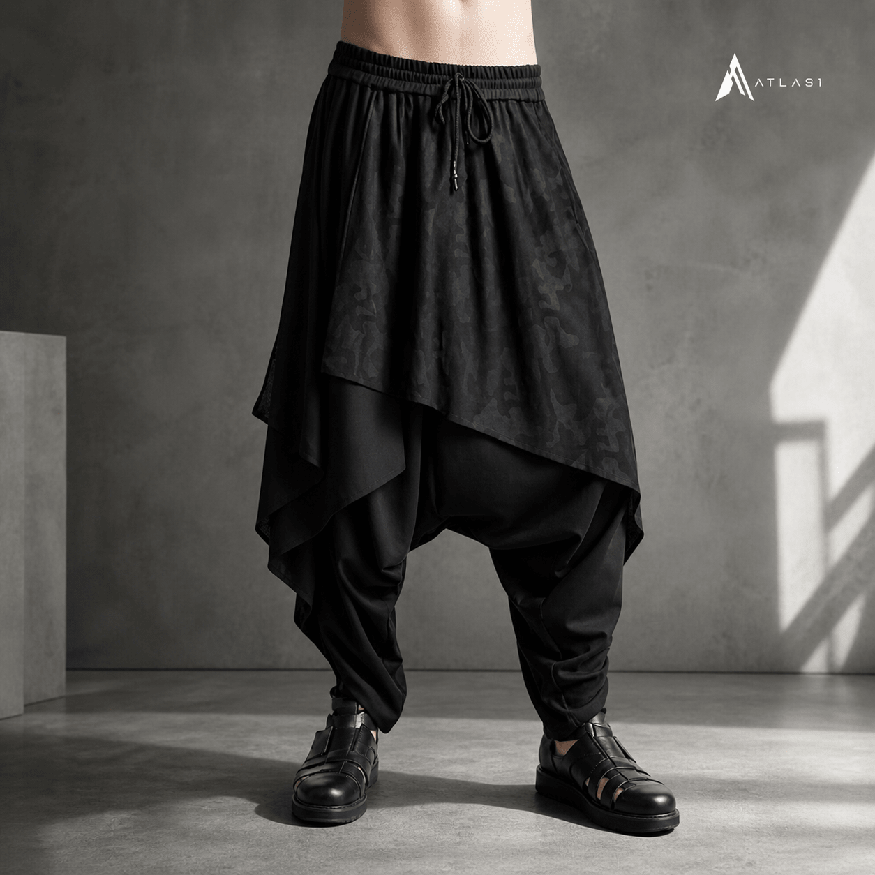 Vintage Y2K Gothic Oversized Skirt Pants - ATLAS 1 - Techwear Store