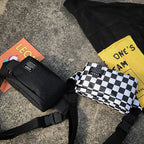 Waterproof Nylon Checked Print Techwear Waist Bag - ATLAS 1