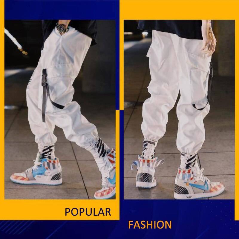 White Techwear Cargo Pants for Men - ATLAS 1