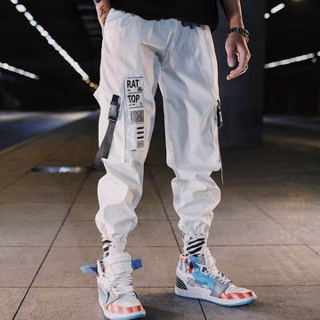 White Techwear Cargo Pants for Men - ATLAS 1