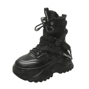 บู้ตสไตล์ Chunky Platform Motorcycle สำหรับผู้หญิง