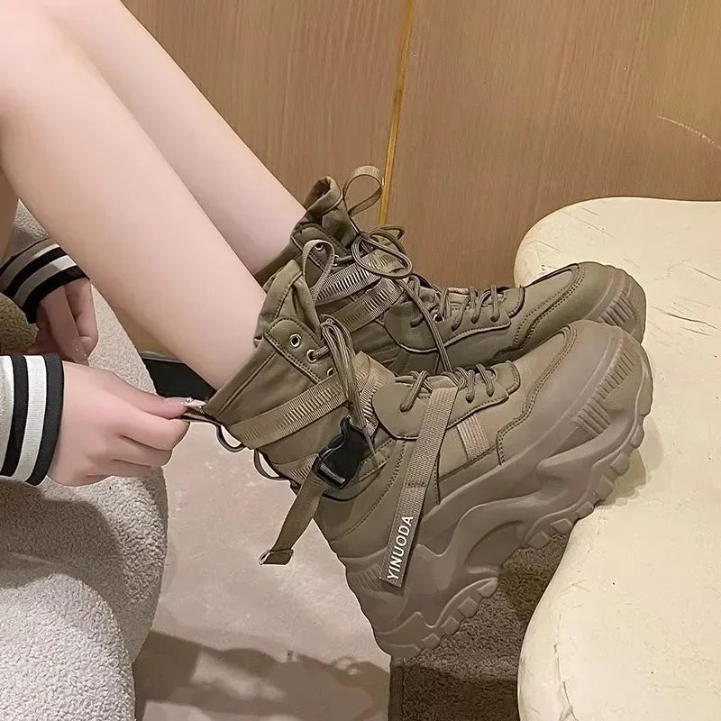 Women Chunky Platform Motorcycle Boots - ATLAS 1