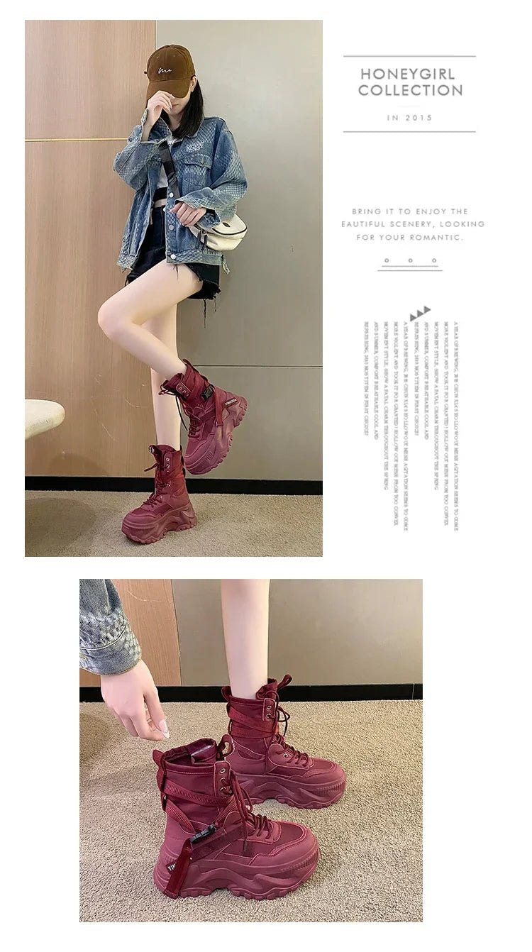 Women Chunky Platform Motorcycle Boots - ATLAS 1
