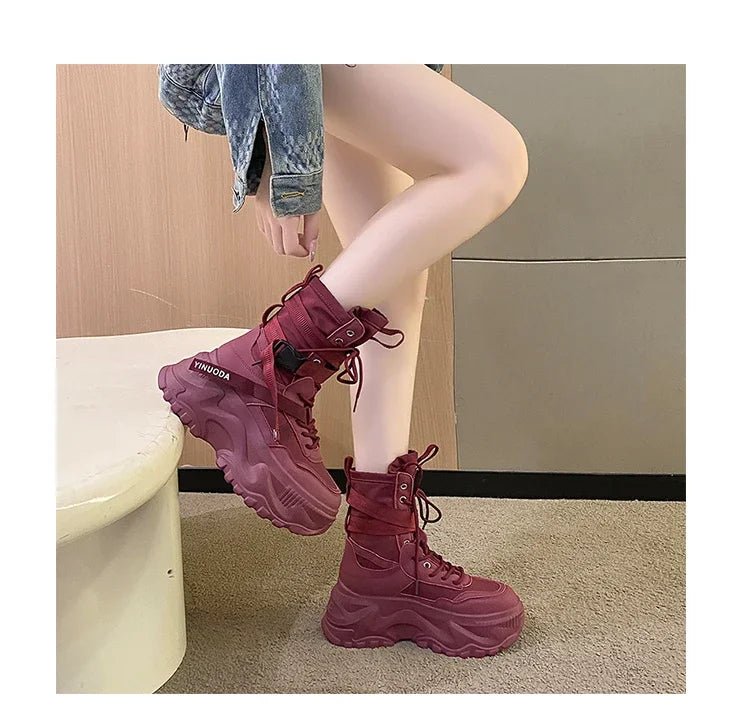 Women Chunky Platform Motorcycle Boots - ATLAS 1