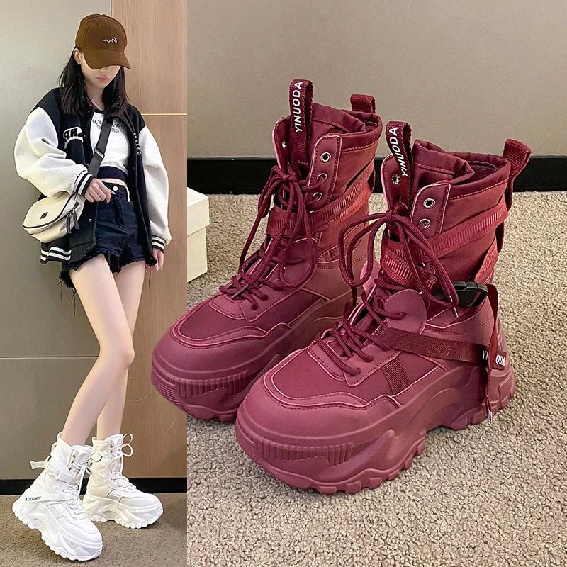 Women Chunky Platform Motorcycle Boots - ATLAS 1