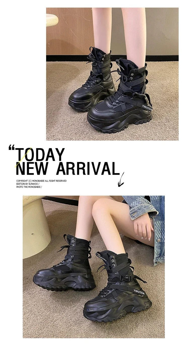 Women Chunky Platform Motorcycle Boots - ATLAS 1