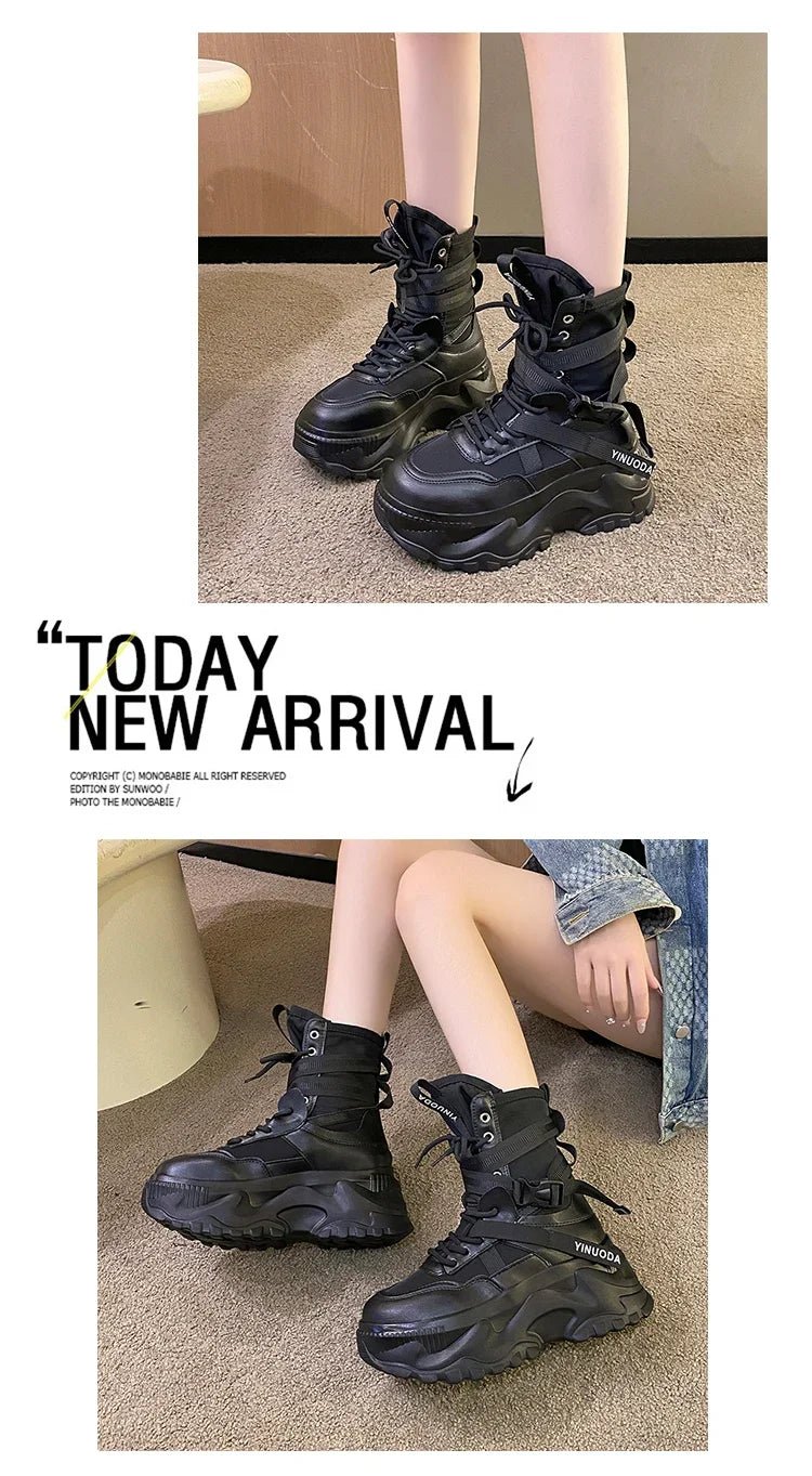 Women Chunky Platform Motorcycle Boots - ATLAS 1