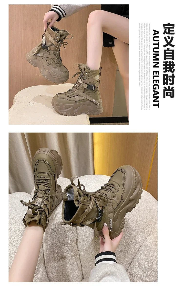 Women Chunky Platform Motorcycle Boots - ATLAS 1