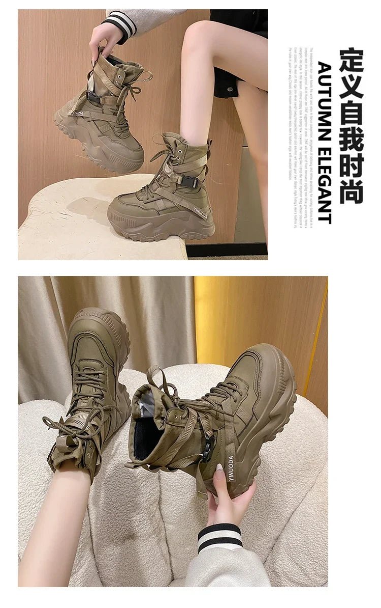 Women Chunky Platform Motorcycle Boots - ATLAS 1