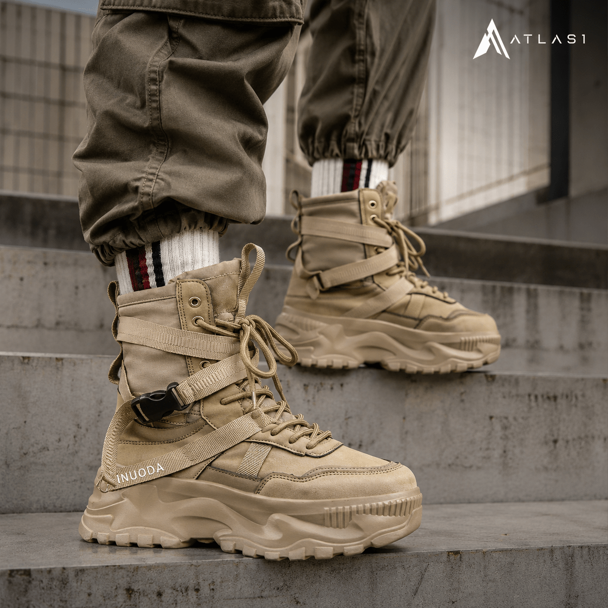 Women Chunky Platform Motorcycle Boots - ATLAS 1