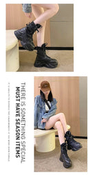 Women Chunky Platform Motorcycle Boots - ATLAS 1