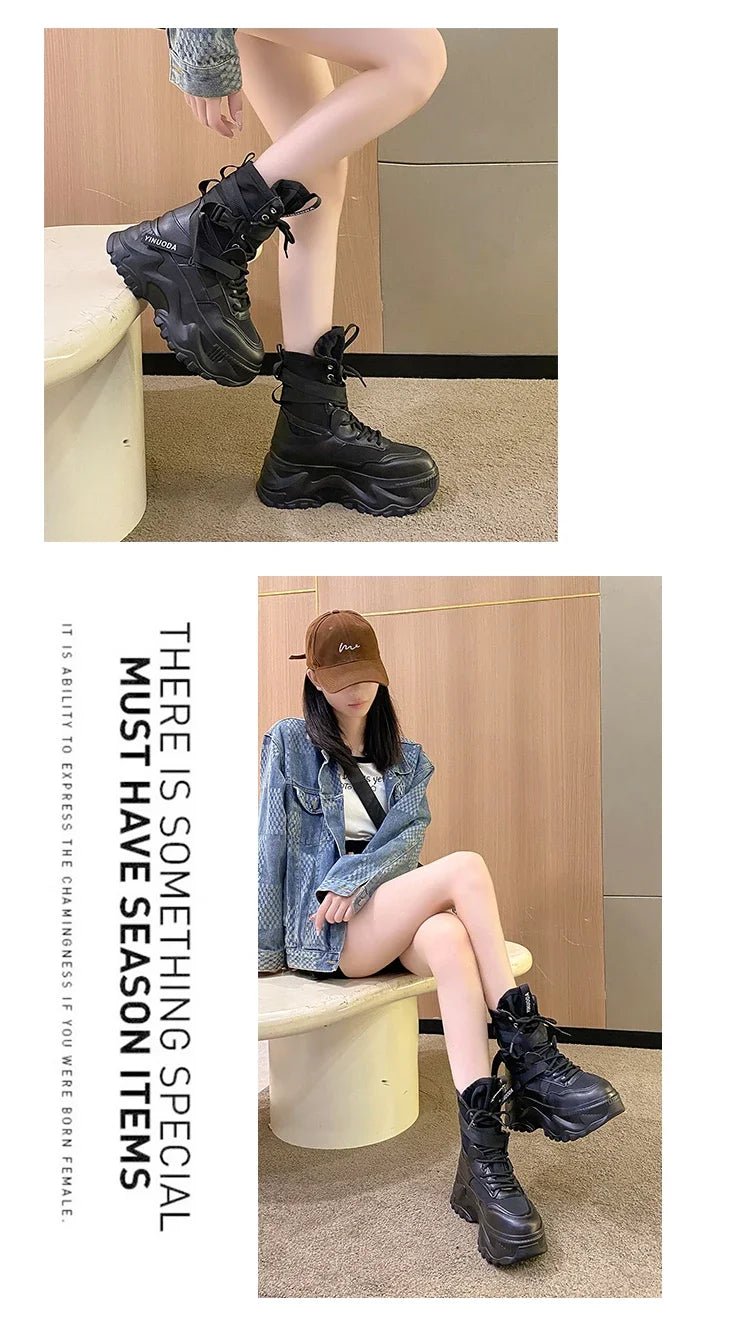 Women Chunky Platform Motorcycle Boots - ATLAS 1