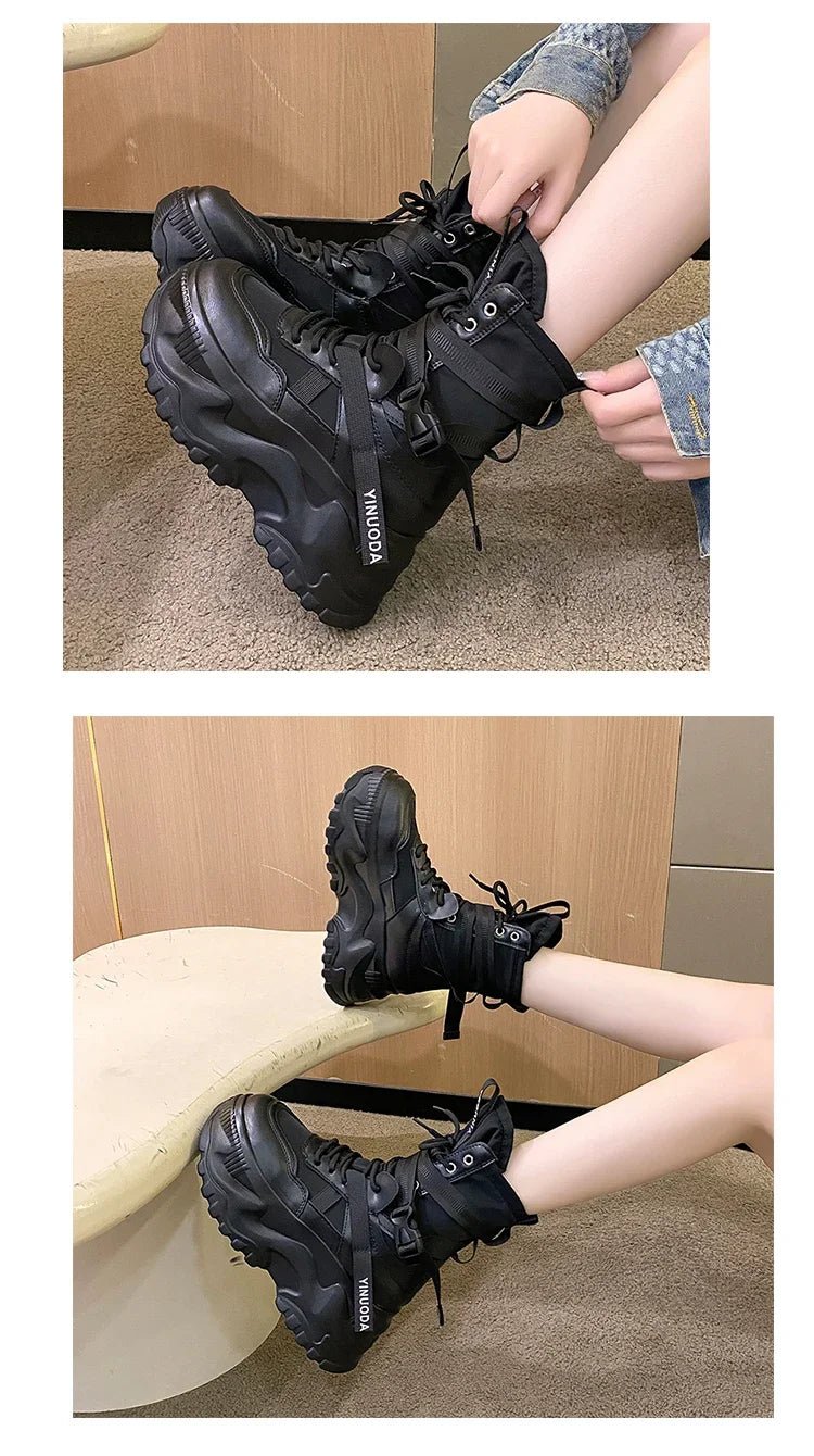 Women Chunky Platform Motorcycle Boots - ATLAS 1