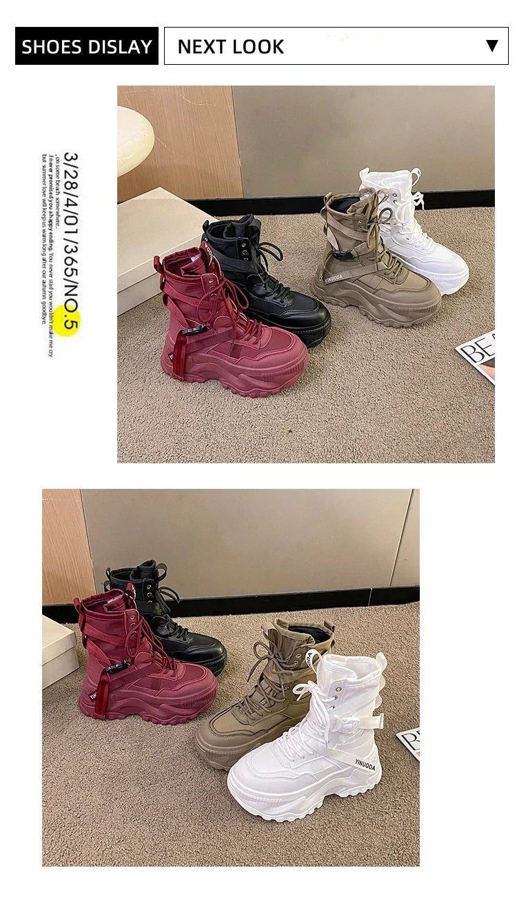 Women Chunky Platform Motorcycle Boots - ATLAS 1