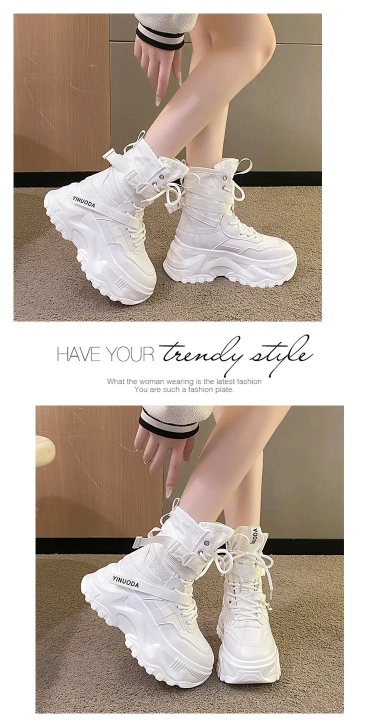 Women Chunky Platform Motorcycle Boots - ATLAS 1