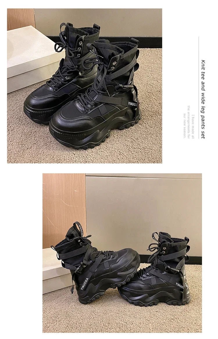 Women Chunky Platform Motorcycle Boots - ATLAS 1