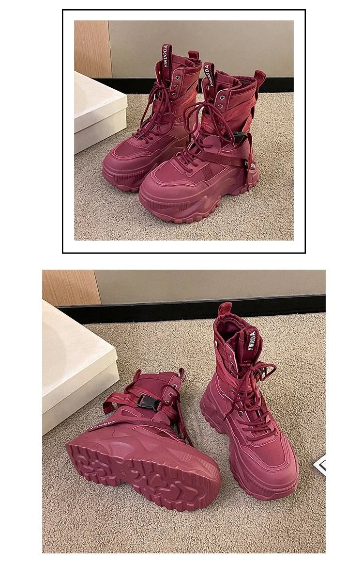 Women Chunky Platform Motorcycle Boots - ATLAS 1