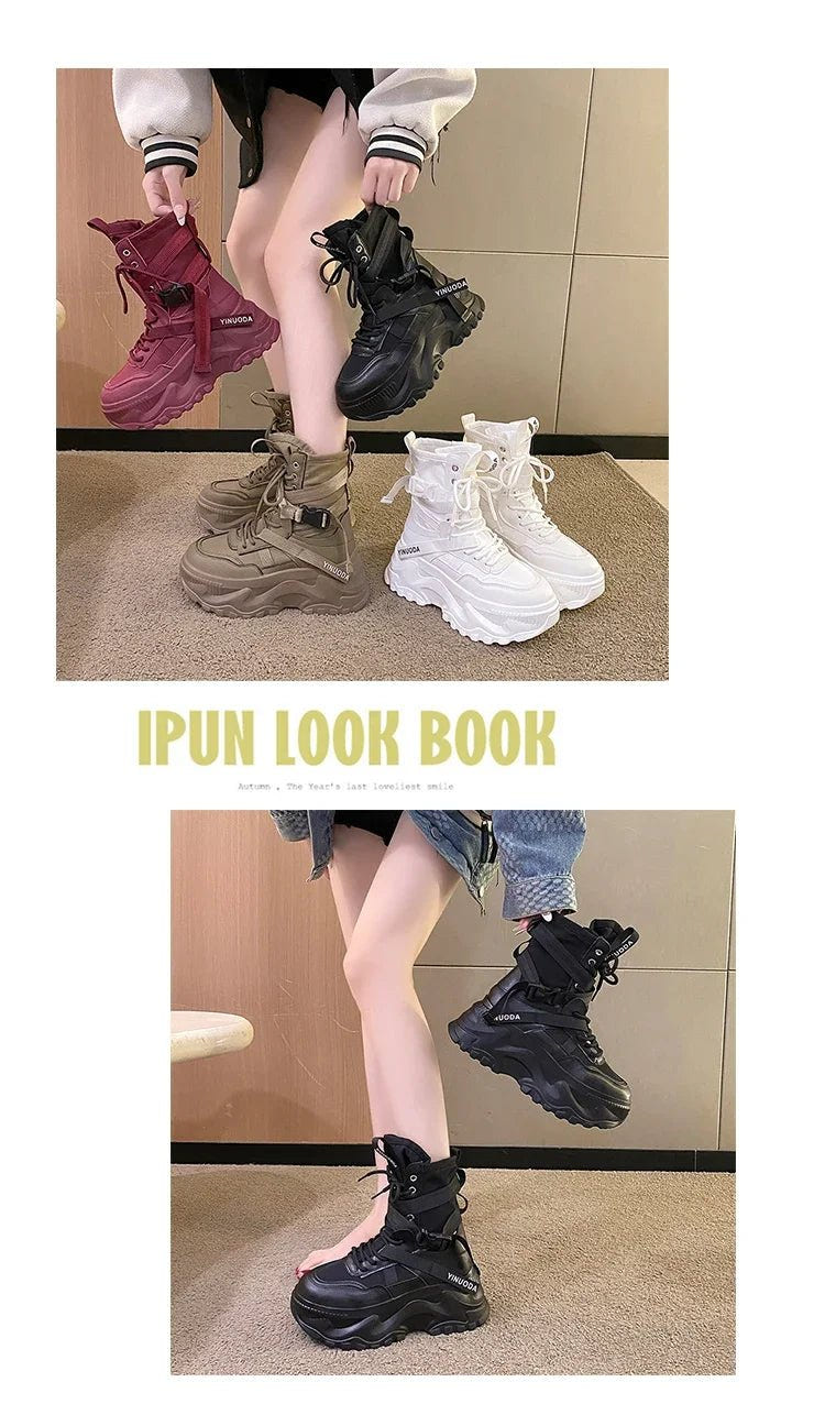 Women Chunky Platform Motorcycle Boots - ATLAS 1