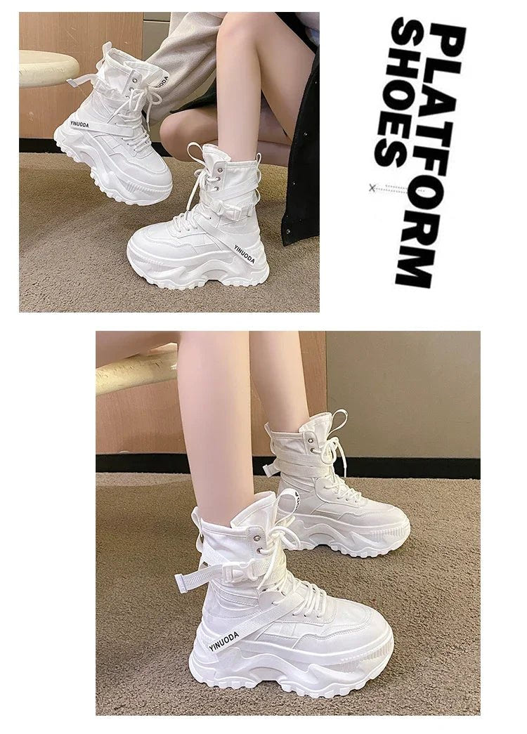 Women Chunky Platform Motorcycle Boots - ATLAS 1