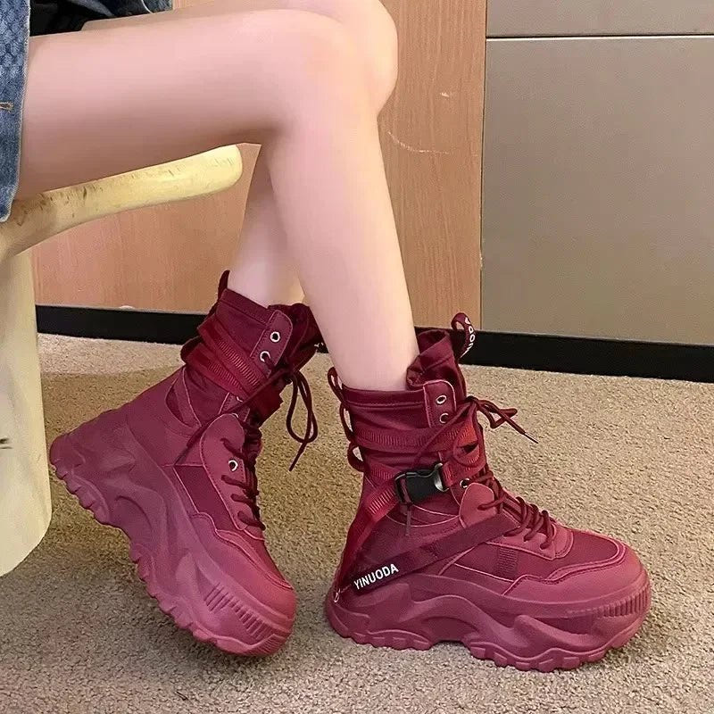 Women Chunky Platform Motorcycle Boots - ATLAS 1