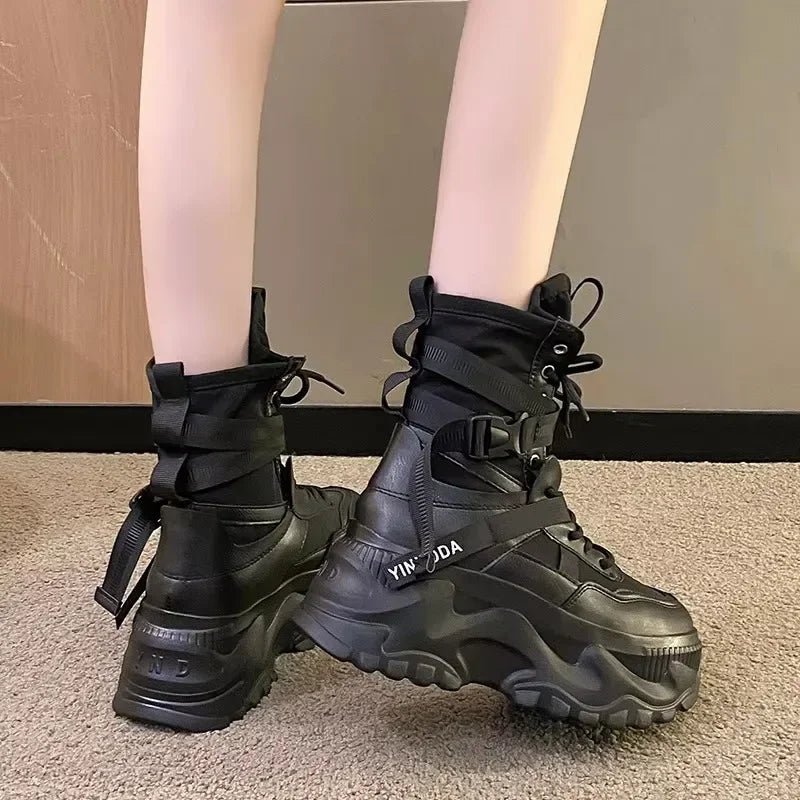 Women Chunky Platform Motorcycle Boots - ATLAS 1