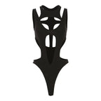 Women Gothic Patchwork High Cut Bodysuit - ATLAS 1