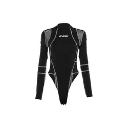 Women Mesh Colorblock Half Turtleneck Shirt - ATLAS 1 - Techwear Store