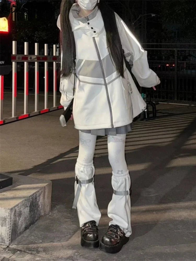 Women Streetwear Hooded Contrast Color Jacket - ATLAS 1