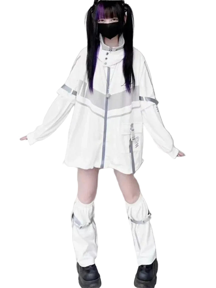 Women Streetwear Hooded Contrast Color Jacket - ATLAS 1