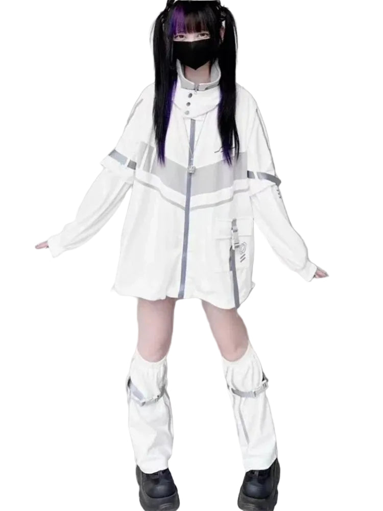 Women Streetwear Hooded Contrast Color Jacket - ATLAS 1