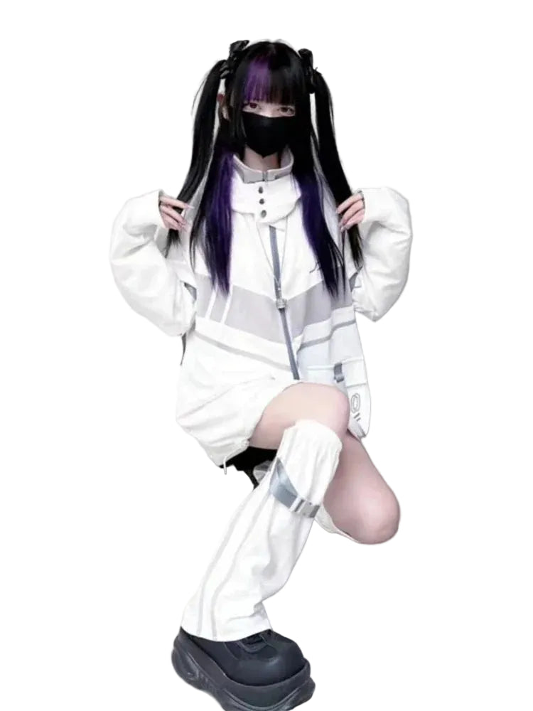 Women Streetwear Hooded Contrast Color Jacket - ATLAS 1