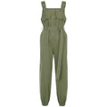 Women's Army Green Cotton Techwear Jumpsuit - ATLAS 1