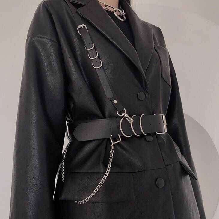 Women's Black Eco - Leather Techwear Harness - ATLAS 1