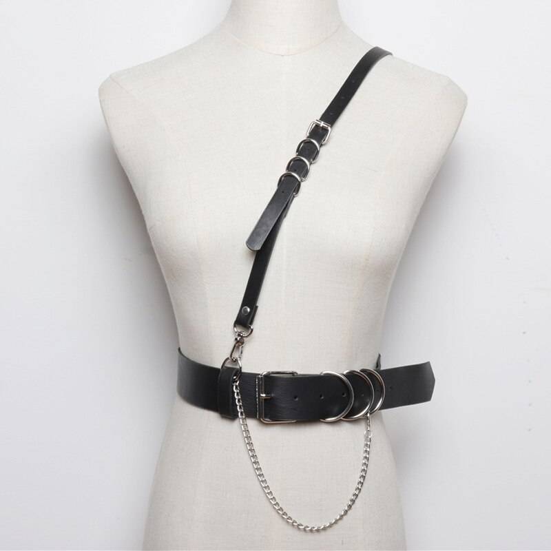 Women's Black Eco - Leather Techwear Harness - ATLAS 1