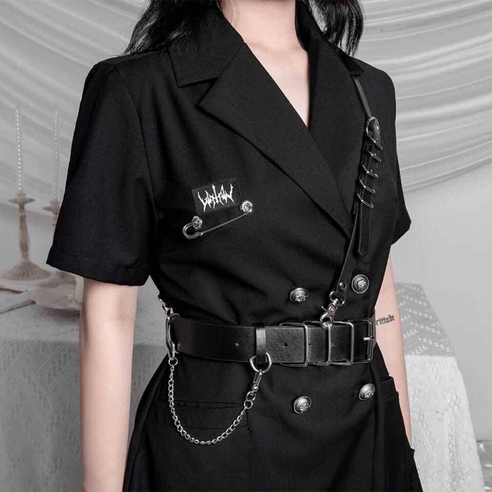 Women's Black Eco - Leather Techwear Harness - ATLAS 1